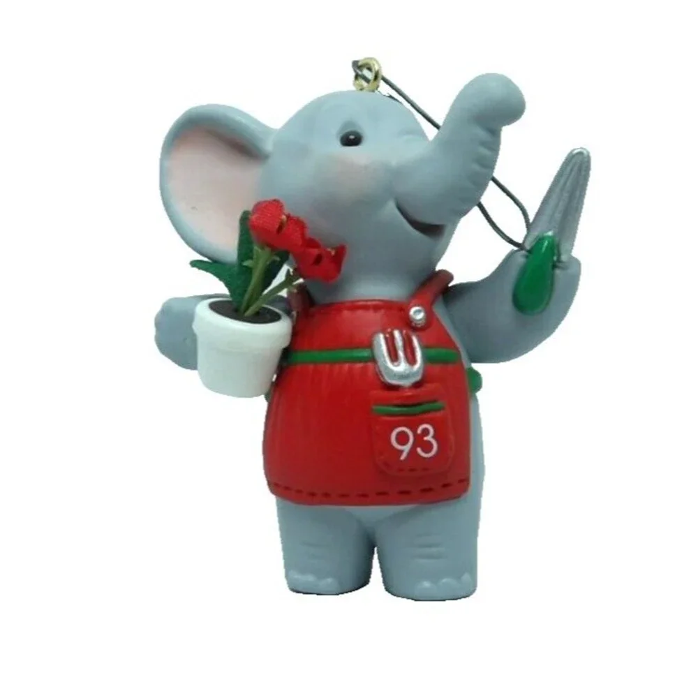 Hallmark Keepsake Ornament 1993 Big On Gardening Elephant Garden Tools Christmas - Picture 1 of 12